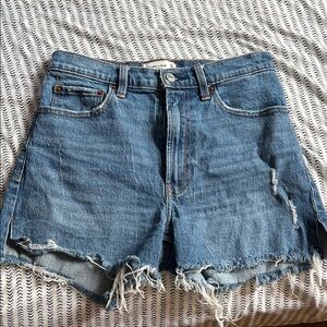 Abercrombie & Fitch Distressed Blue Jean Shorts